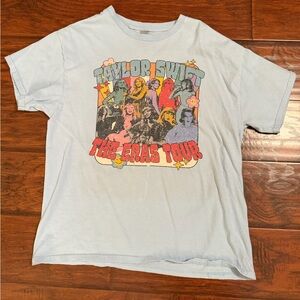 Taylor Swift Light Blue The Eras Tour Retro Graphic Tee